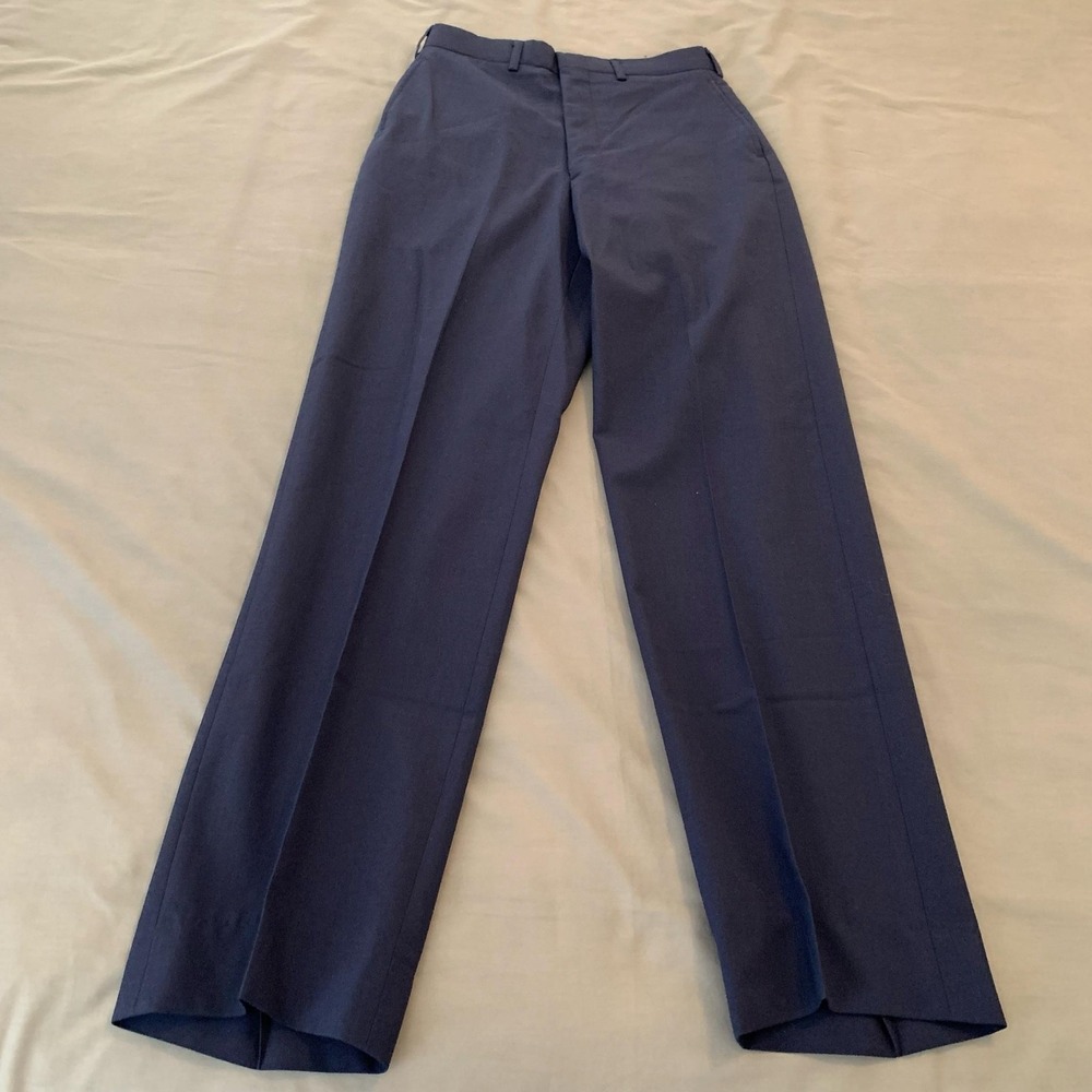 Vintage Tennessee Apparel Corp Pants Mens‎ 27x31 Blue Poly Wool AF Dress Uniform